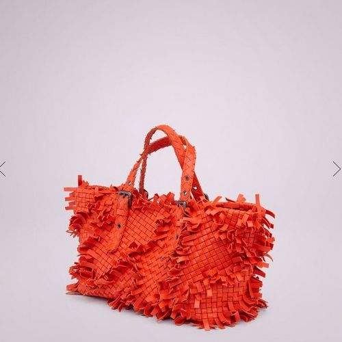 Bottega Veneta Lambskin Leather Bag 1050 Orange